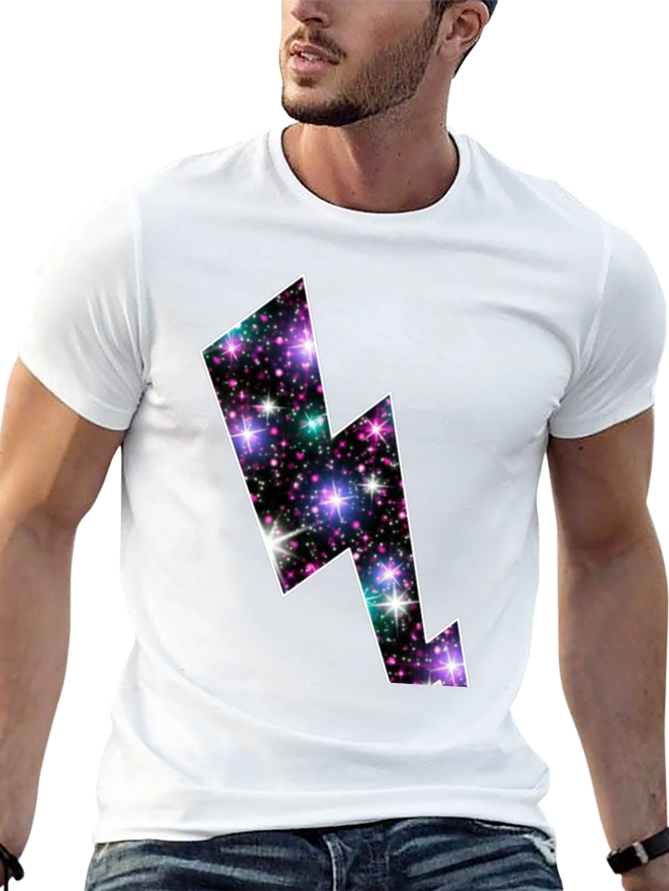 Galaxy Lightning Bolt Graphic Tee