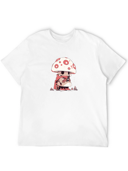 Mushroom Character Black T-Shirt