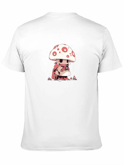 Mushroom Character Black T-Shirt