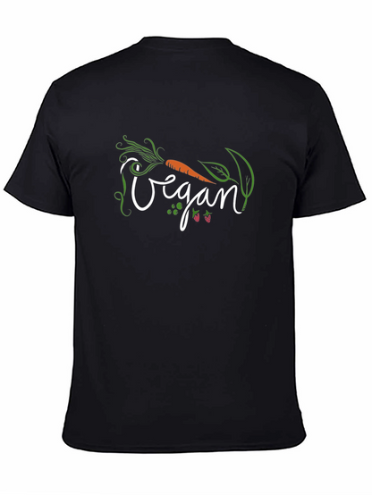 Vegan Graphic Tee - Black Cotton Shirt