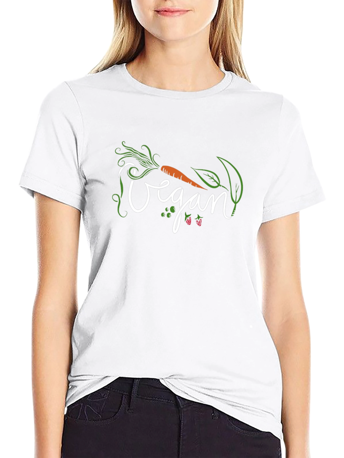Vegan Graphic Tee - Black Cotton Shirt