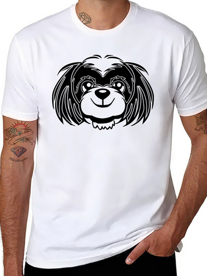 Black Dog Graphic Tee - Casual Cotton T-Shirt