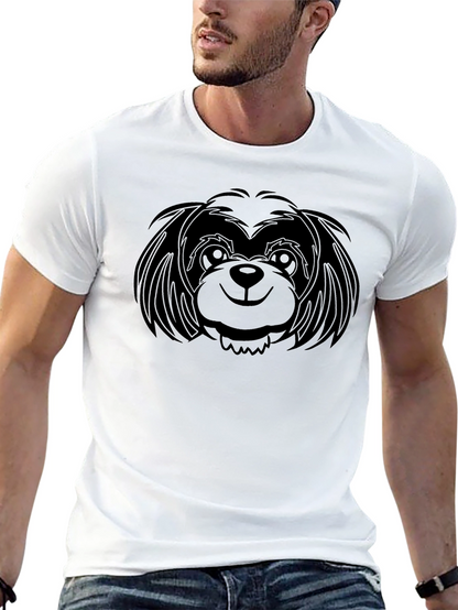 Black Dog Graphic Tee - Casual Cotton T-Shirt