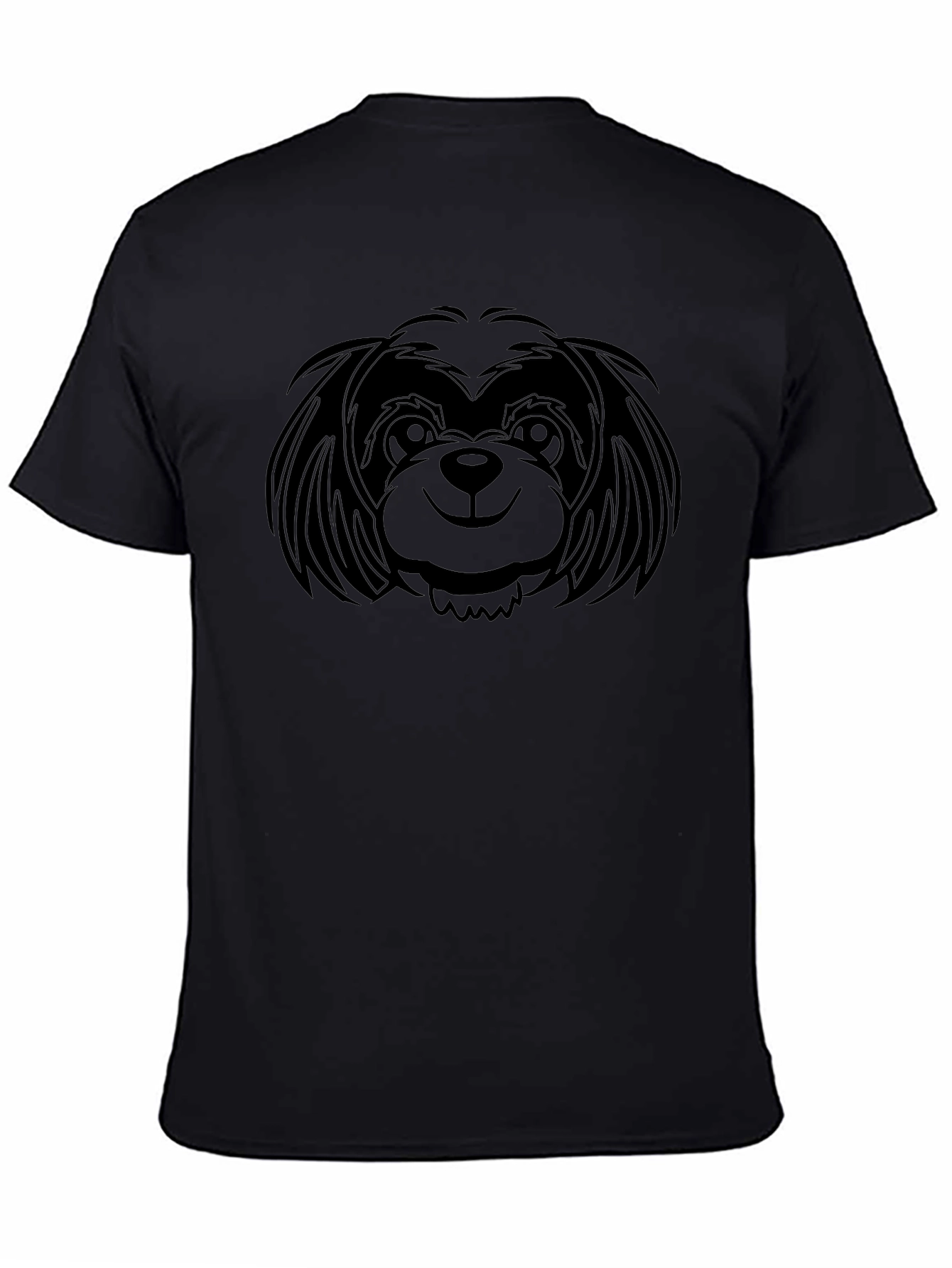 Black Dog Graphic Tee - Casual Cotton T-Shirt