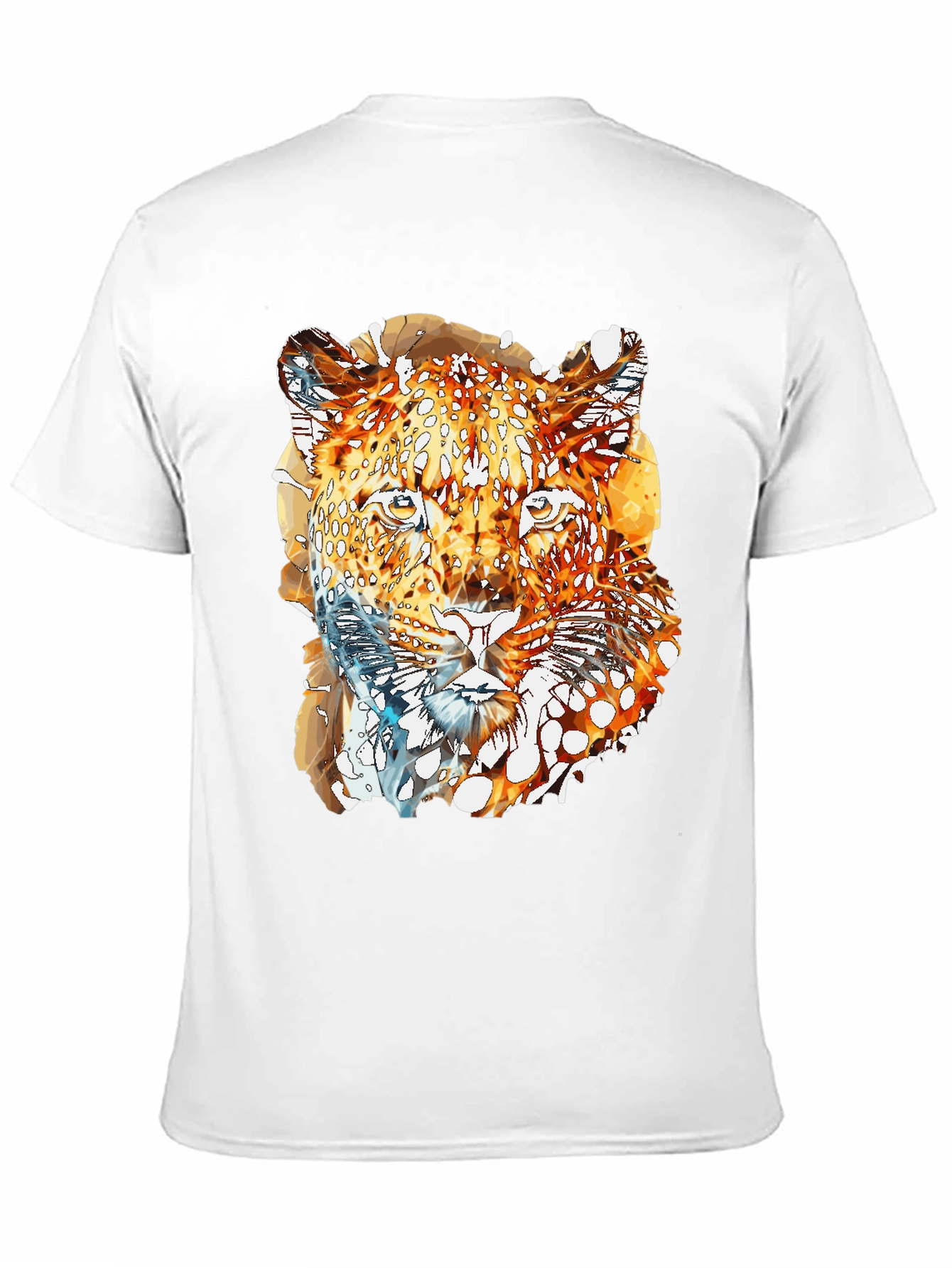 Abstract Leopard Graphic Print Mens Black T-Shirt