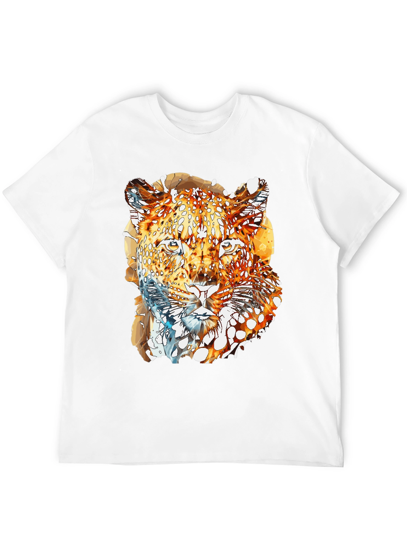 Abstract Leopard Graphic Print Mens Black T-Shirt