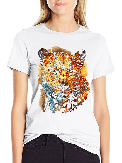 Abstract Leopard Graphic Print Mens Black T-Shirt