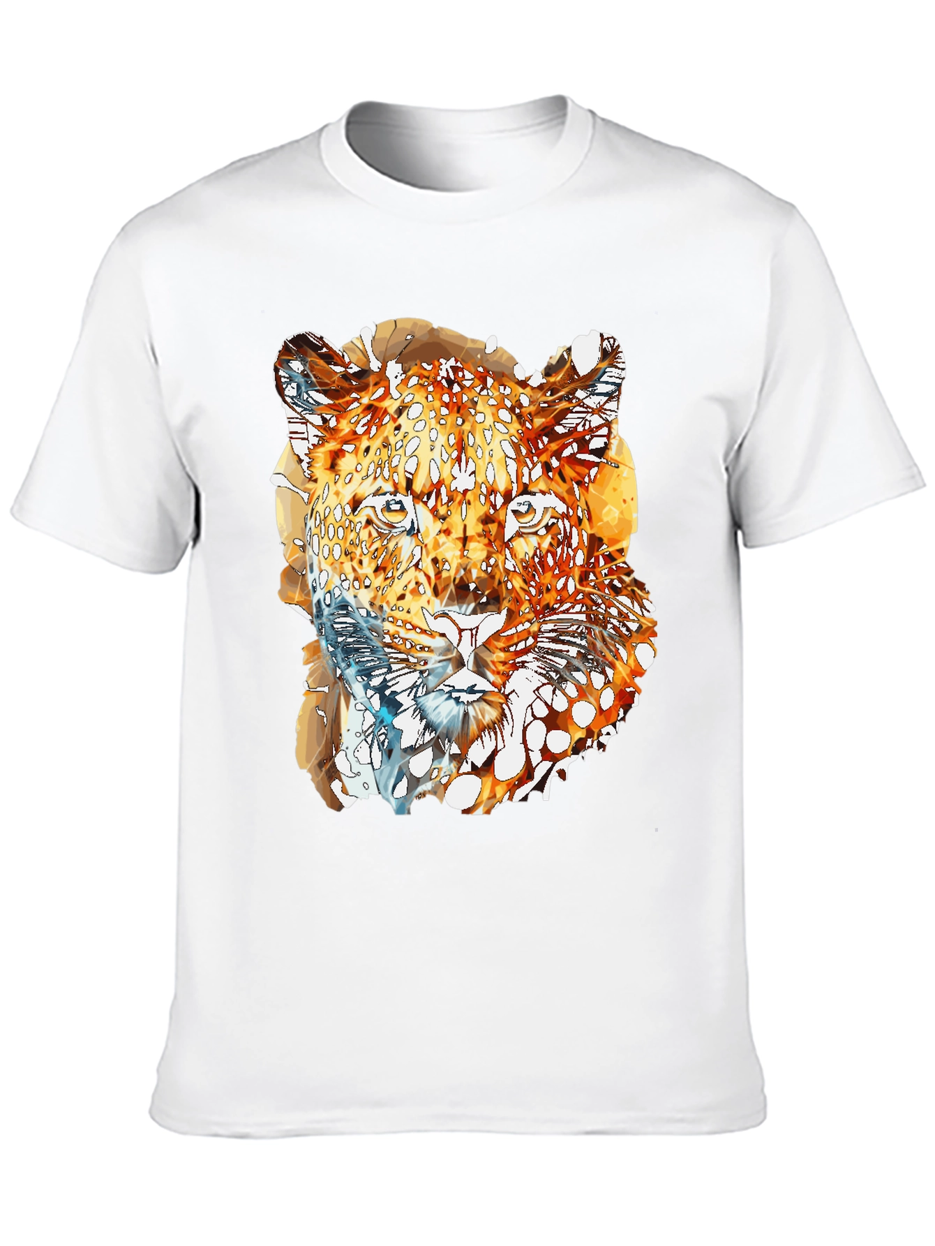 Abstract Leopard Graphic Print Mens Black T-Shirt