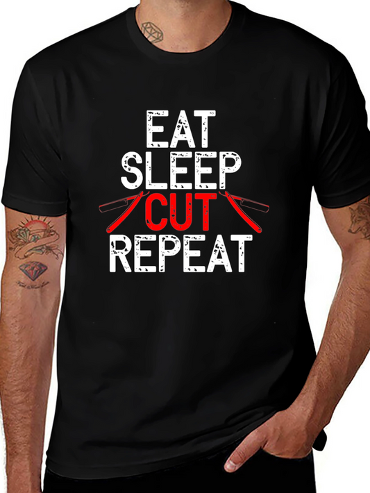 Eat Sleep Cut Repeat T-Shirt Barber Hairdresser