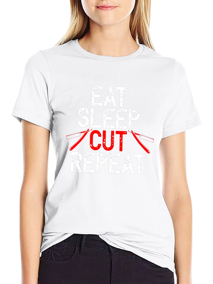 Eat Sleep Cut Repeat T-Shirt Barber Hairdresser