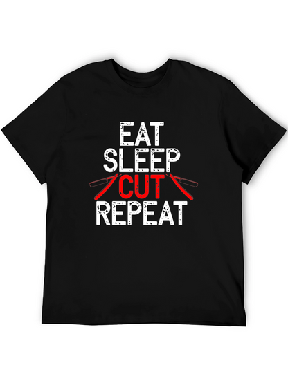 Eat Sleep Cut Repeat T-Shirt Barber Hairdresser