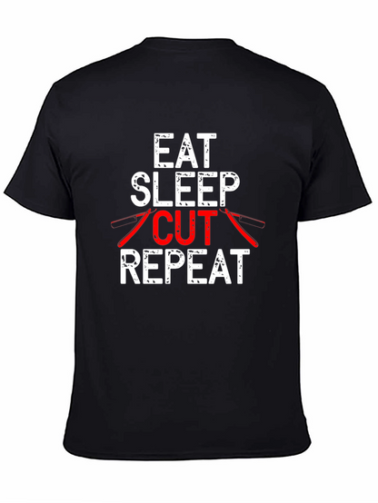 Eat Sleep Cut Repeat T-Shirt Barber Hairdresser
