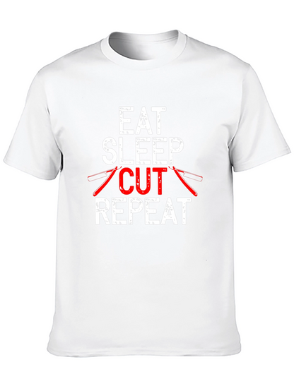 Eat Sleep Cut Repeat T-Shirt Barber Hairdresser