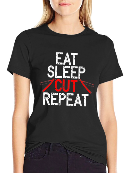 Eat Sleep Cut Repeat T-Shirt Barber Hairdresser