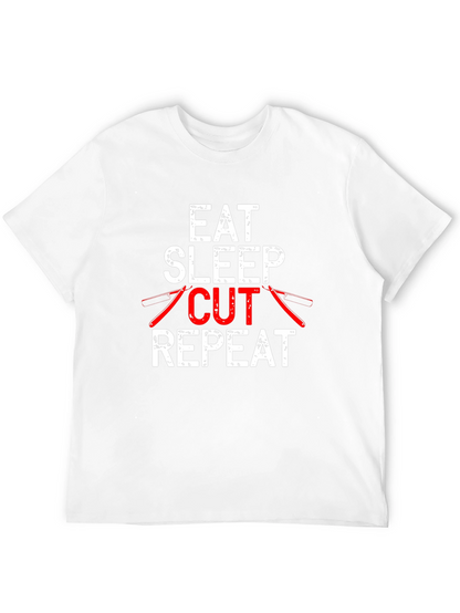 Eat Sleep Cut Repeat T-Shirt Barber Hairdresser