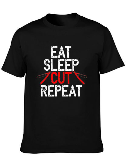 Eat Sleep Cut Repeat T-Shirt Barber Hairdresser