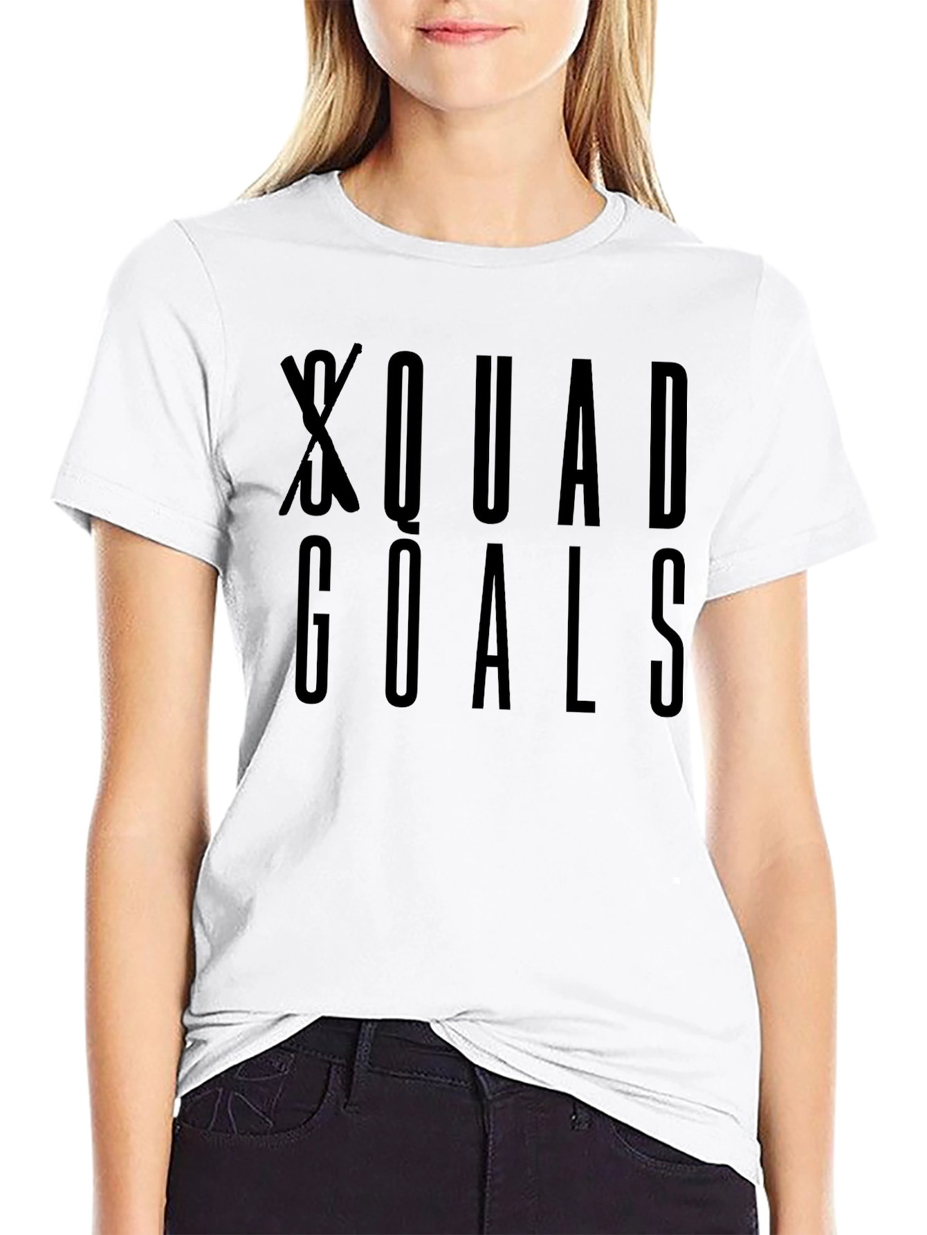 Squad Goals Black Crewneck T-Shirt