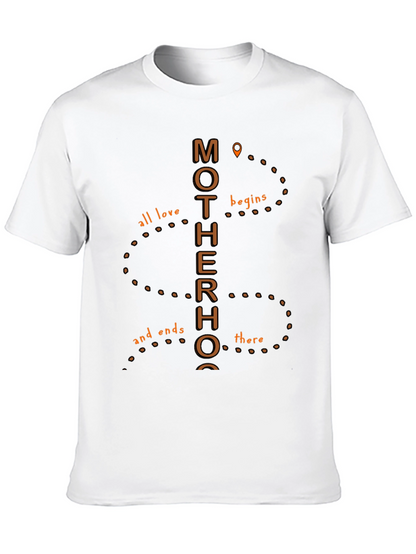Motherhood Graphic Tee - All Love Begins There T-Shirt