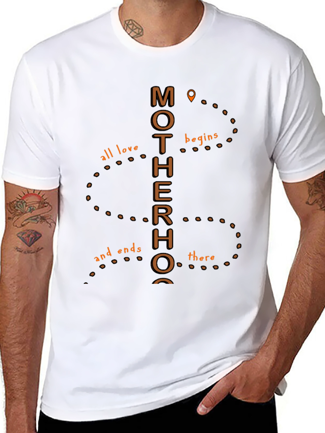Motherhood Graphic Tee - All Love Begins There T-Shirt