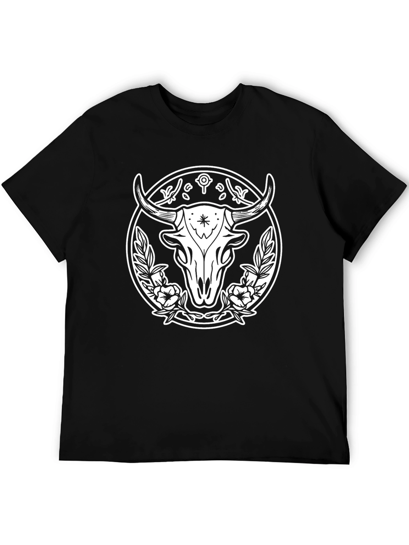 Bull Skull Graphic T-Shirt - Western Style Tee