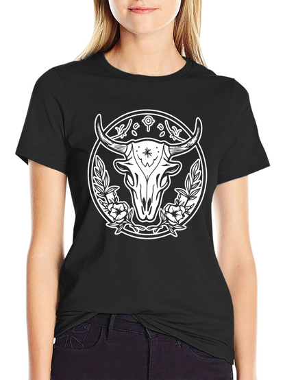 Bull Skull Graphic T-Shirt - Western Style Tee