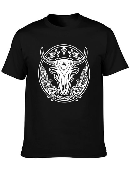 Bull Skull Graphic T-Shirt - Western Style Tee