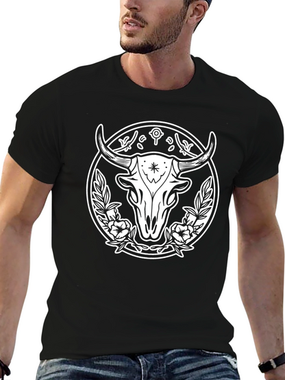 Bull Skull Graphic T-Shirt - Western Style Tee