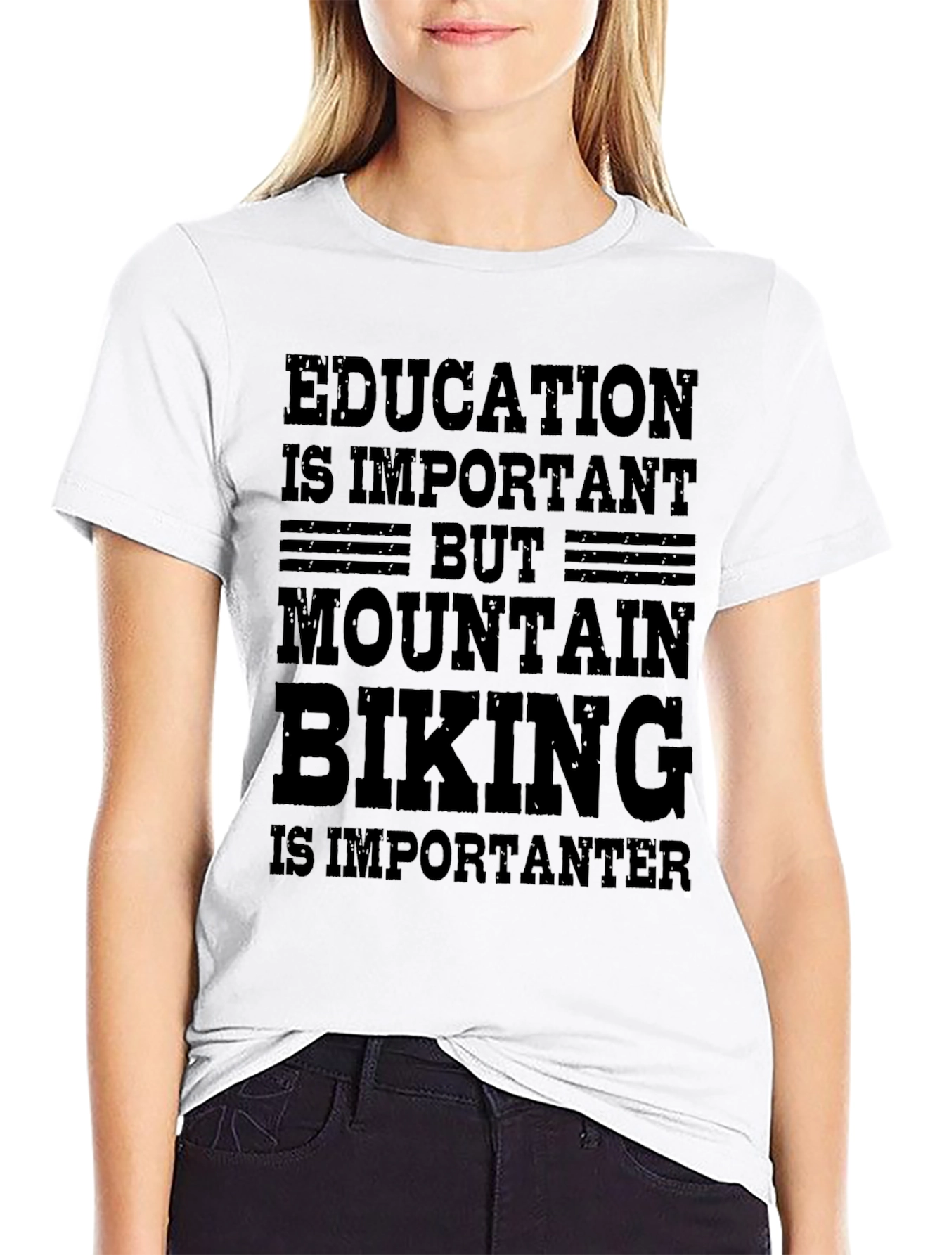 Mountain Biking T-Shirt - Education vs. Bikes