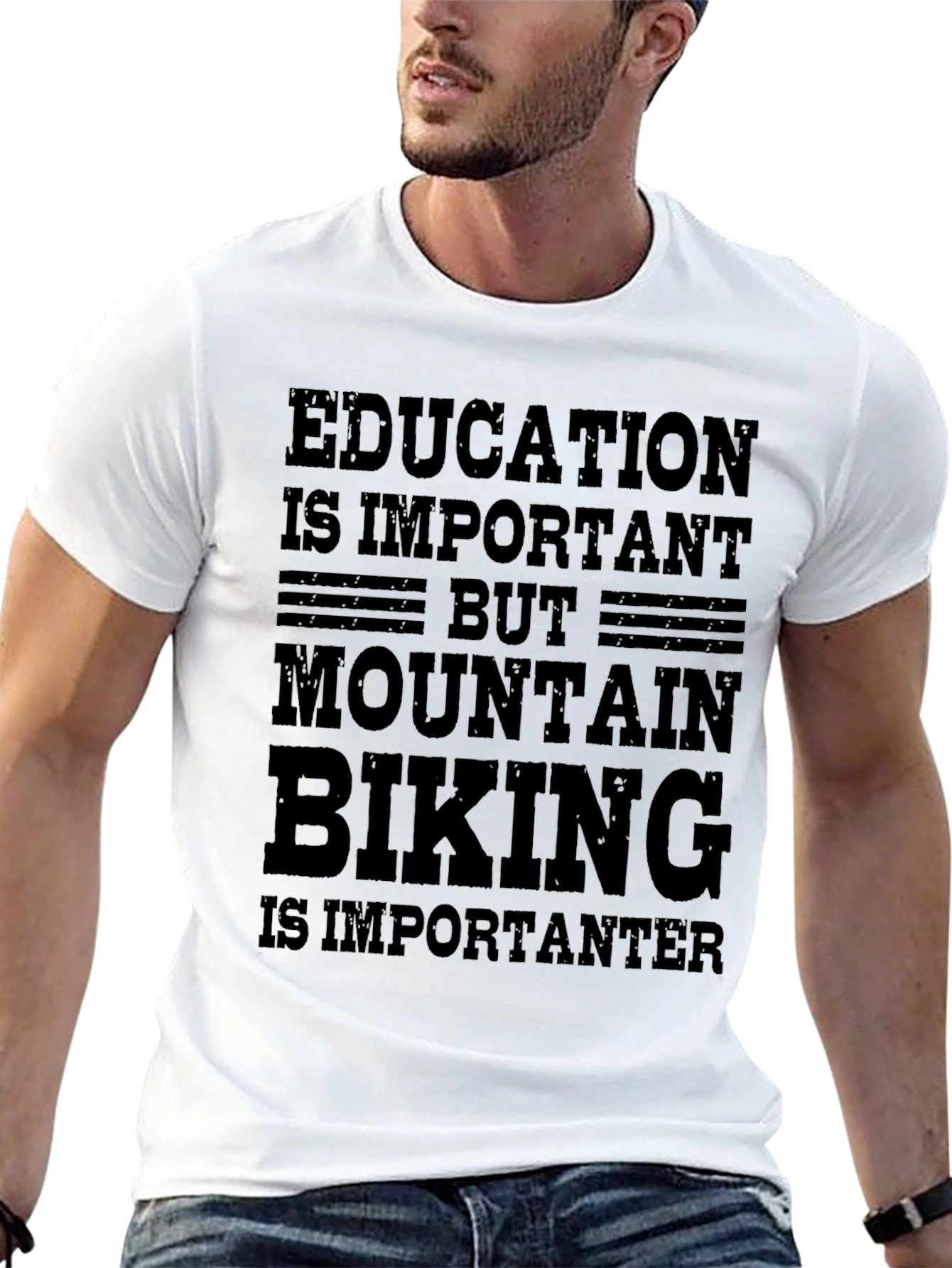 Mountain Biking T-Shirt - Education vs. Bikes