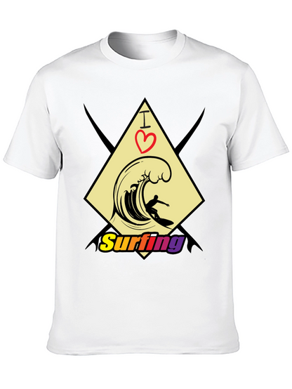 I Love Surfing Black T-Shirt - Stylish Graphic Tee