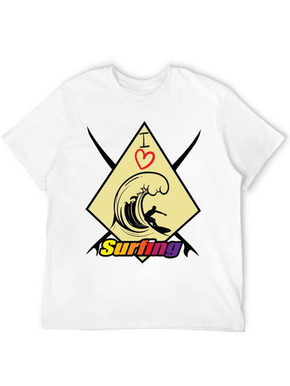 I Love Surfing Black T-Shirt - Stylish Graphic Tee