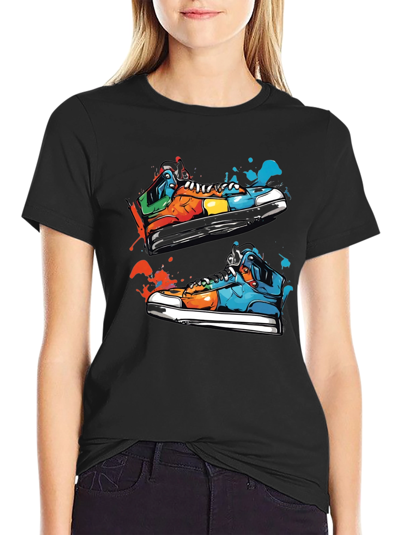 Sneaker Art Black T-Shirt