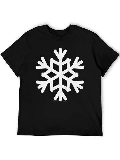 Snowflake Graphic Tee - Black Cotton Holiday Shirt