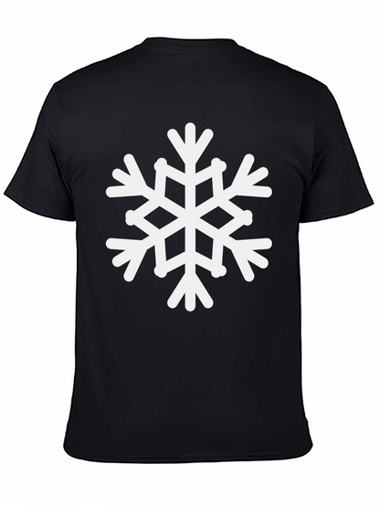Snowflake Graphic Tee - Black Cotton Holiday Shirt