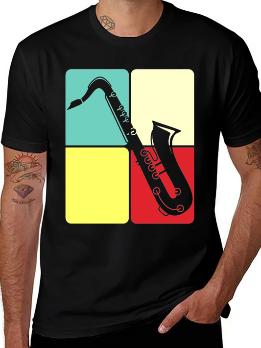Saxophone Graphic Tee | Retro Musical Shirt