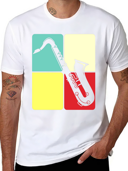 Saxophone Graphic Tee | Retro Musical Shirt