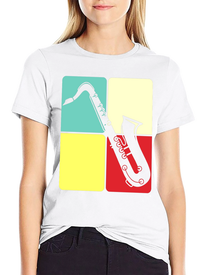 Saxophone Graphic Tee | Retro Musical Shirt