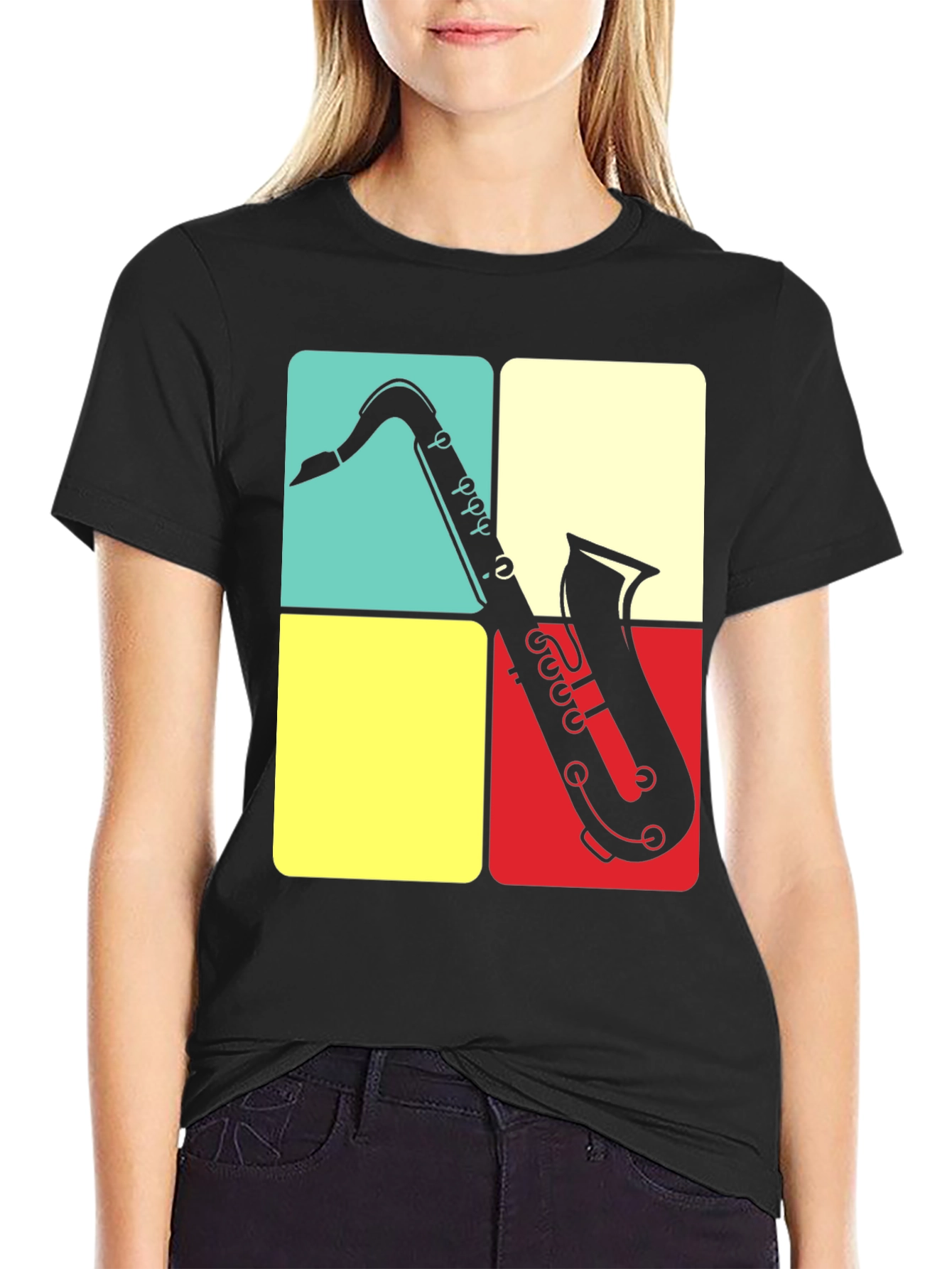 Saxophone Graphic Tee | Retro Musical Shirt