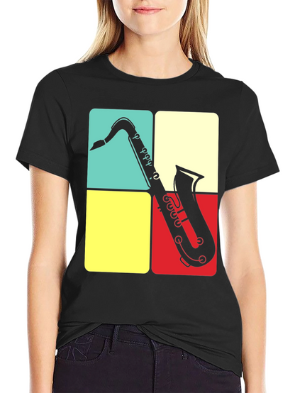 Saxophone Graphic Tee | Retro Musical Shirt