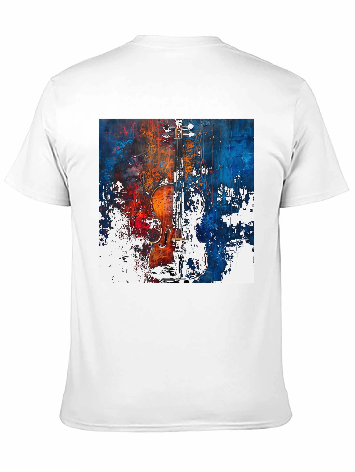 Abstract Violin Graphic Tee - Artistic Musician Shirt