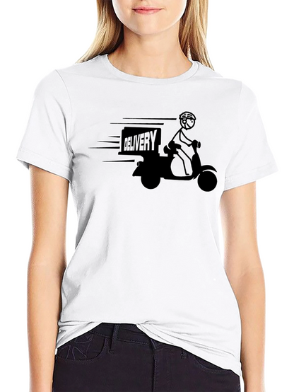 Delivery Rider T-Shirt - Black Graphic Tee