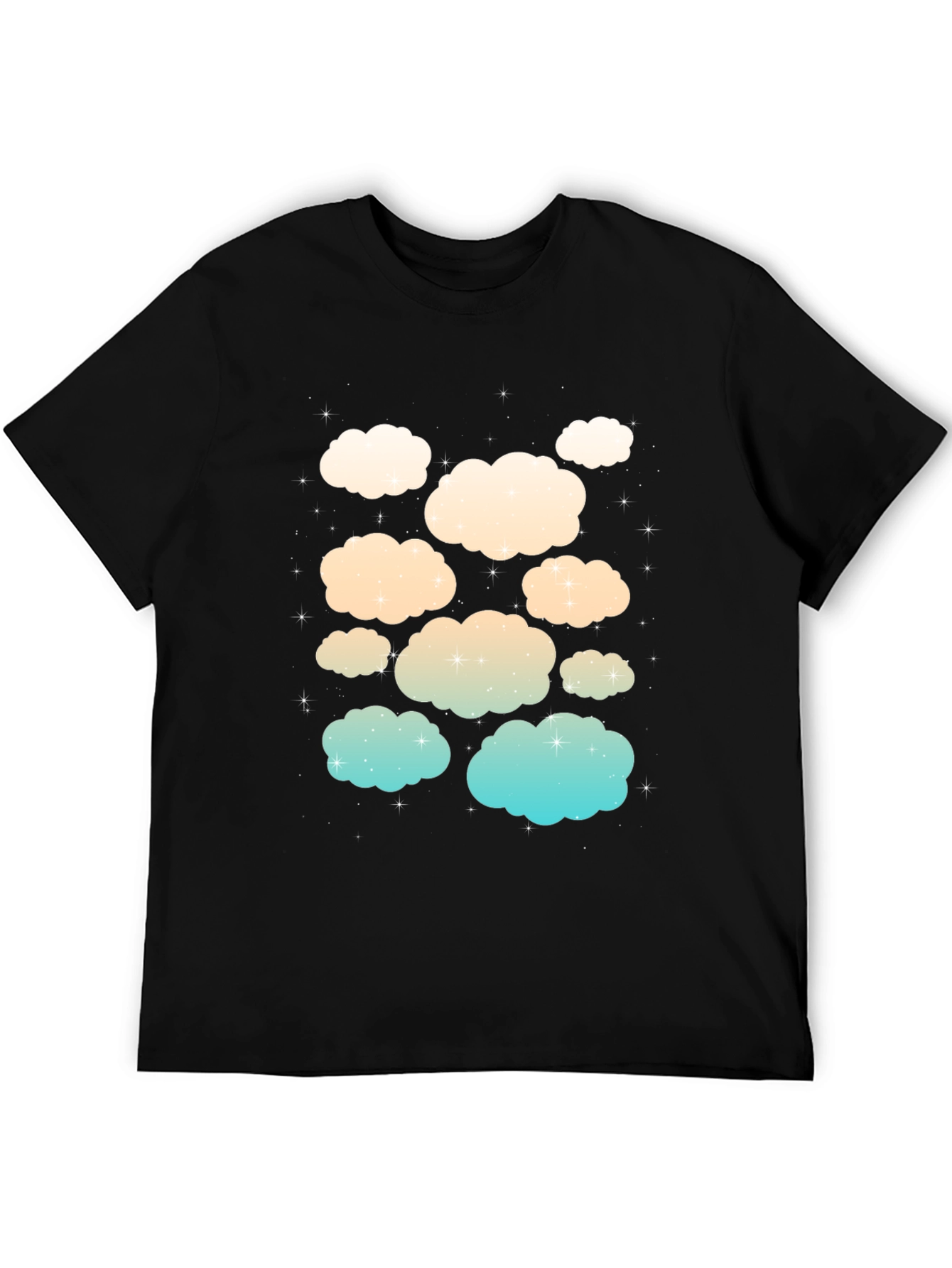 Cloud Print Black T-Shirt