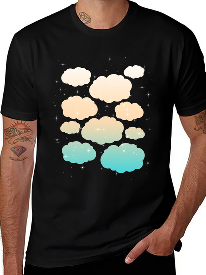 Cloud Print Black T-Shirt