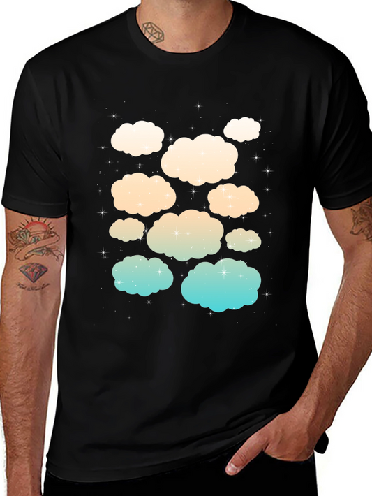 Cloud Print Black T-Shirt
