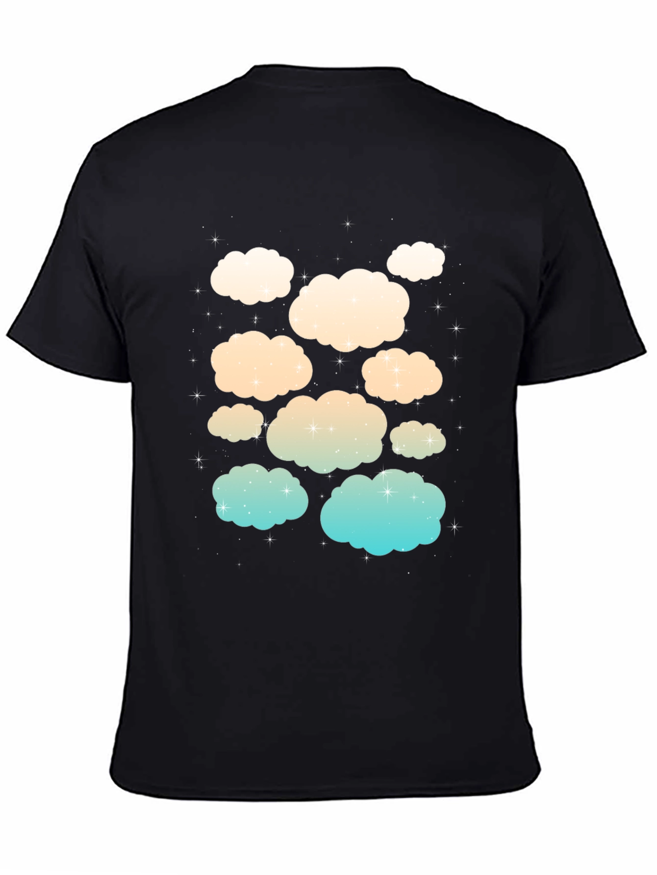 Cloud Print Black T-Shirt
