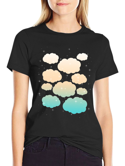 Cloud Print Black T-Shirt