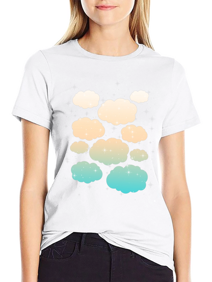 Cloud Print Black T-Shirt