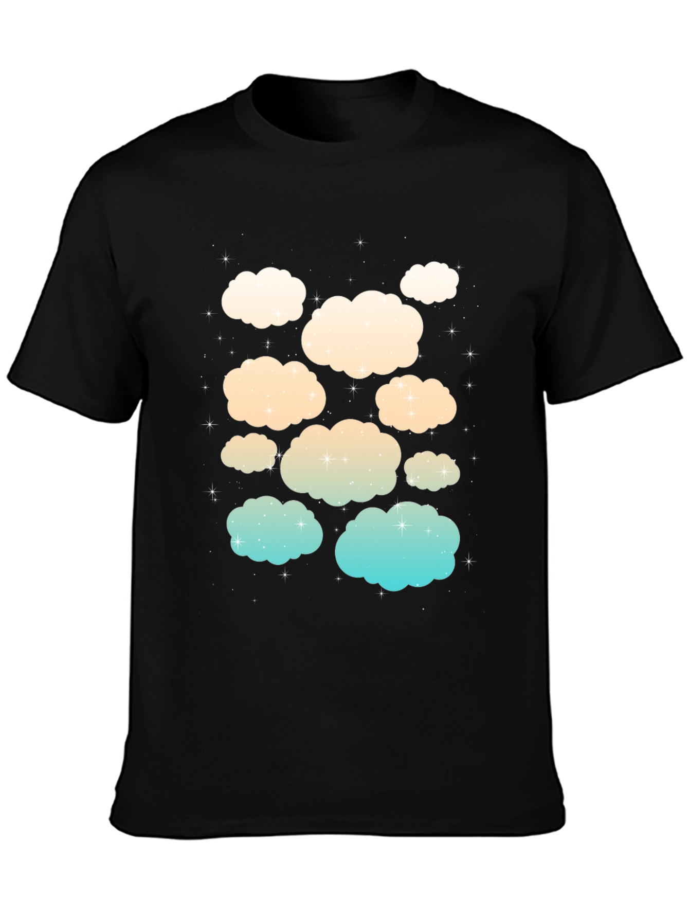 Cloud Print Black T-Shirt