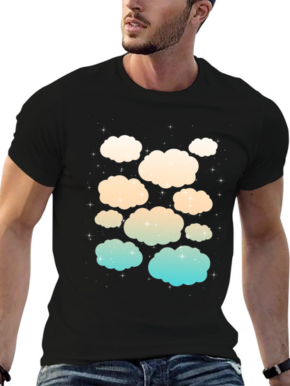 Cloud Print Black T-Shirt