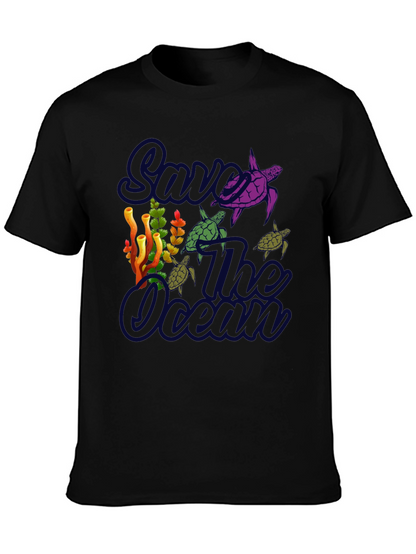 Save the Ocean Turtle Graphic T-Shirt